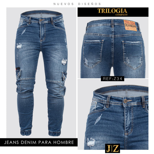 Jeans Cargo Tono Claro