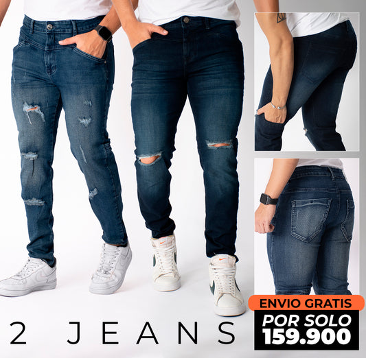 Pack duo jeans urbano caballero REF 116
