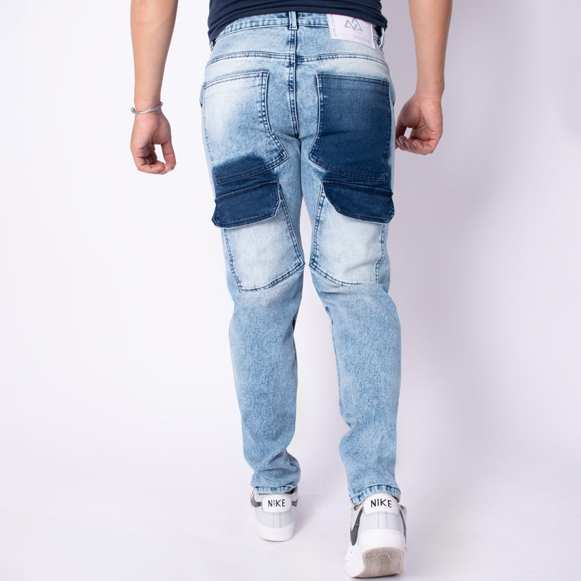 Jeans cargo tono claro rez z146