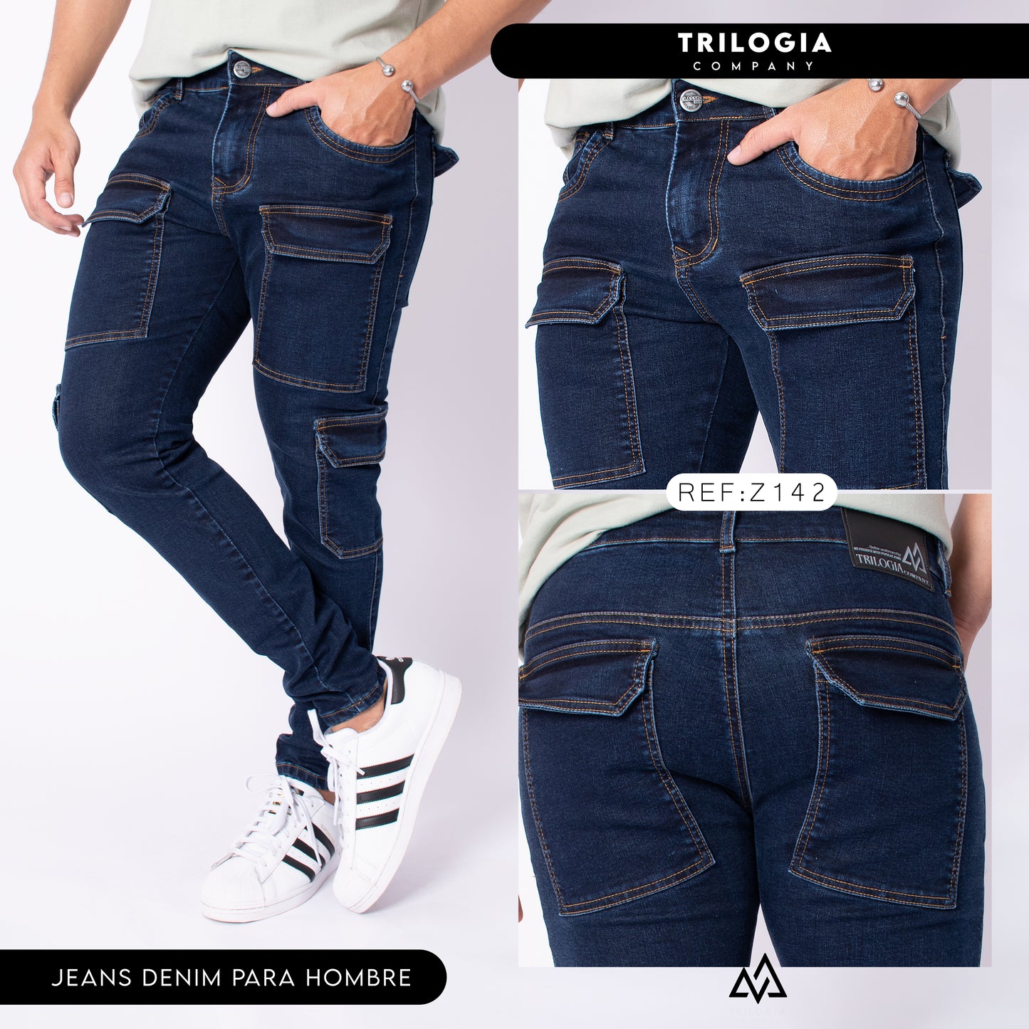 Jeans skinny cargo ref z142