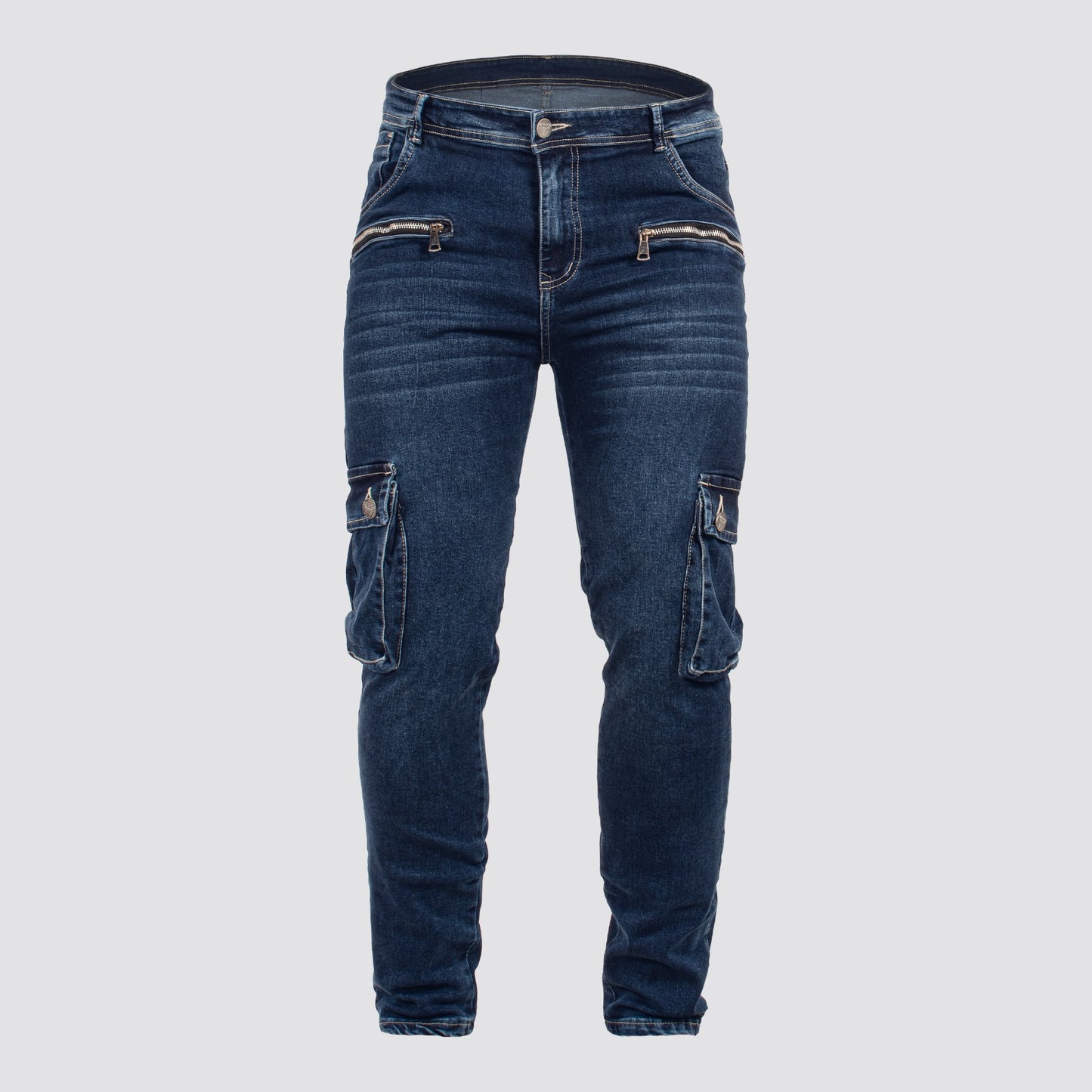 Jeans Cargo Tono Oscuro