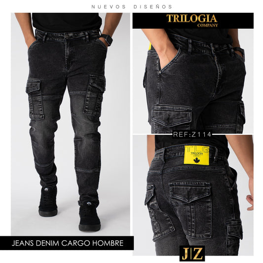 JEANS HOMBRE CARGO OSCURO Z-114