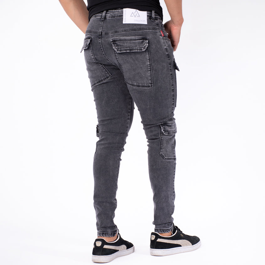 Jeans Hombre Rf Z129 CARGO GRIS HUMO