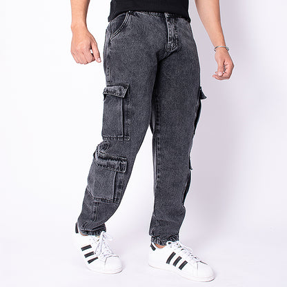 JEANS CARGO NEGRO HUMO RF Z 132