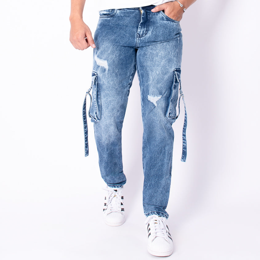 jeans cargo azul claro ref z-148