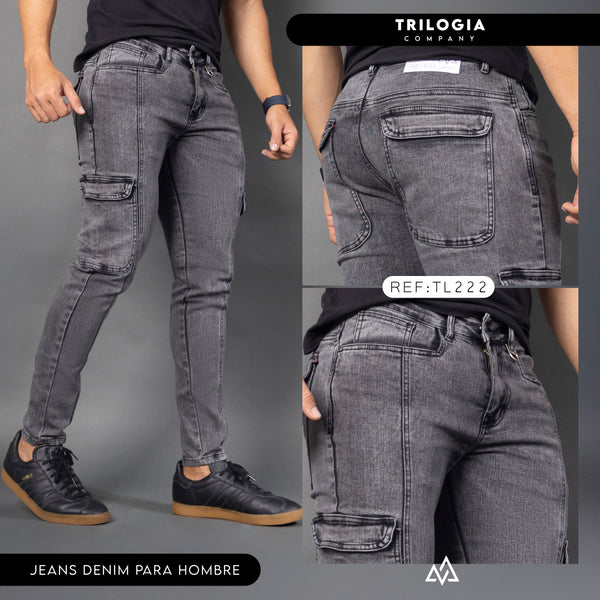 Jeans cargo humo ref TL222
