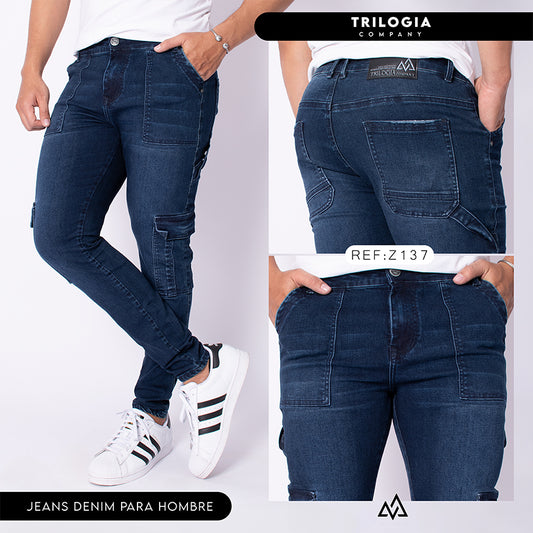 jeans cargo azul oscuro z-137