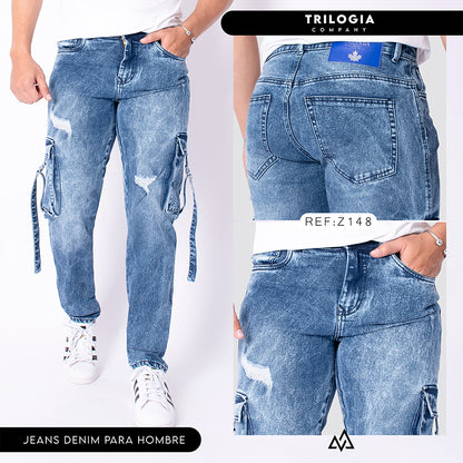 jeans cargo azul claro ref z-148