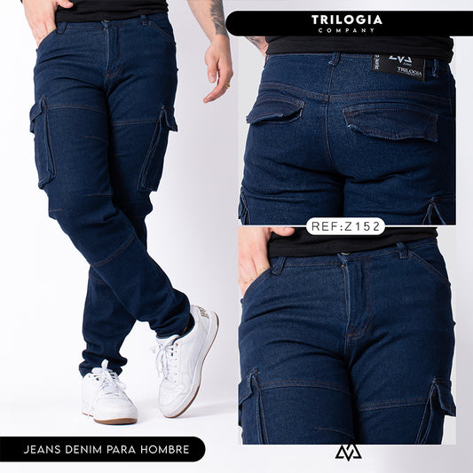 JEANS CARGO AZUL OSCURO REF Z152